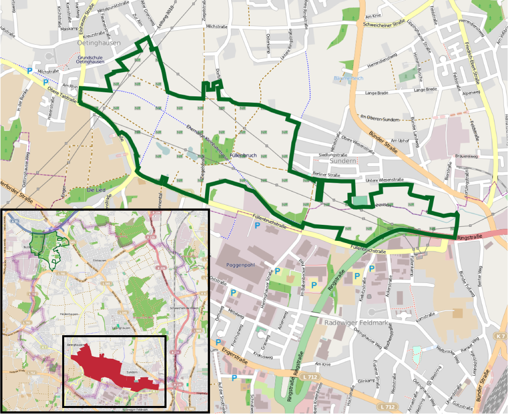 Ein detaillierter Stadtplan von Berlin mit einer prominenten grünen Linie, die den vorgeschlagenen Weg anzeigt, mit Straßen, Parks und Sehenswürdigkeiten.