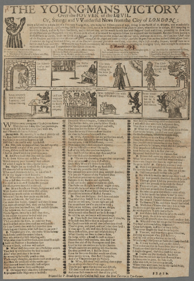 Ein Siegerplakat mit fetter Schrift und detaillierten Illustrationen von entschlossenen jungen Männern.