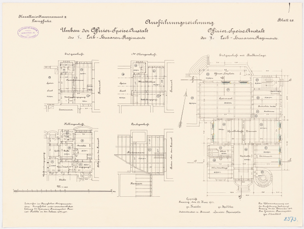 Ein detaillierter Grundrissplan des ehemaligen Büro des deutschen Bundeskanzlers, mit ausführlichem Text und Layout.