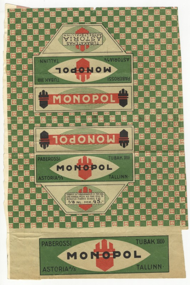 Ein grüner und weißer Monopoly-Spielplan auf einem weißen Hintergrund mit Text auf dem Papier.