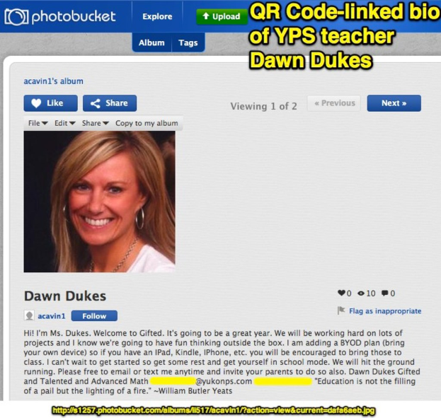 Eine Social-Media-Seite mit einem Profilbild einer Frau, ihrem Namen, einer beschreibenden Textpassage und verschiedenen Icons und Schaltflächen sowie einem Link unten.