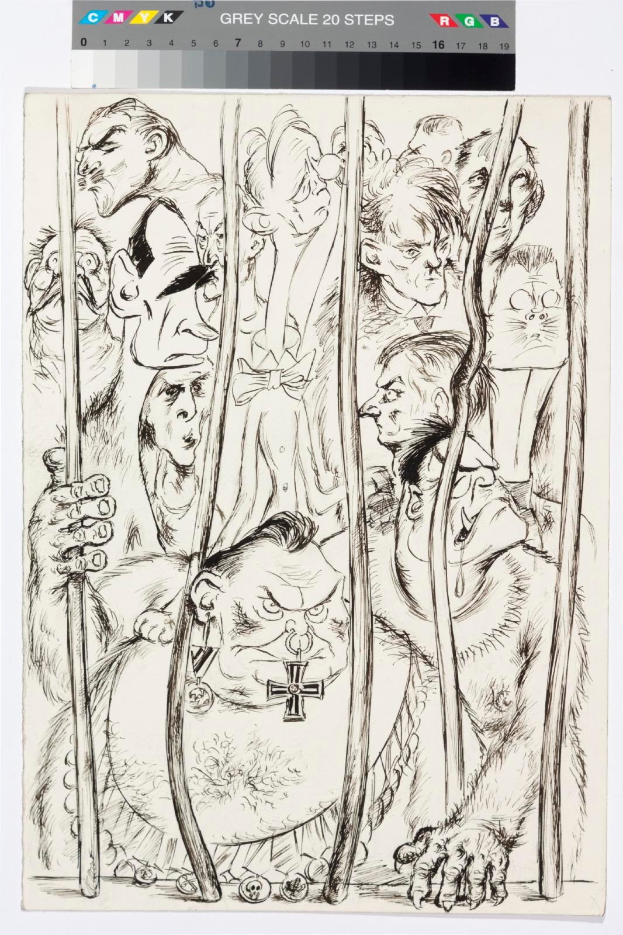 Comicseite mit einer Gruppe von Menschen hinter Gittern unter einem tiefblauen Nachthimmel mit Sternen, betitelt "Grimm Fairy Tales 1-A von Dark Horse" oben.