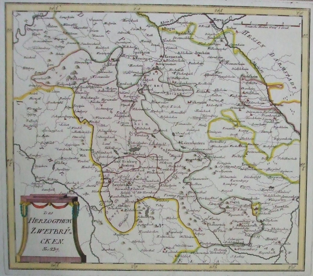 Ein altes Kartenbild des Königreichs Sachsen, Deutschland, mit der durchströmenden Rhine River, in einem Photo-Rahmen angezeigt.